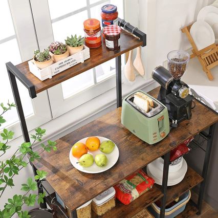 Scaffale per cucina MARGE marrone/nero