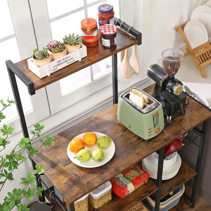 Scaffale per cucina MARGE marrone/nero