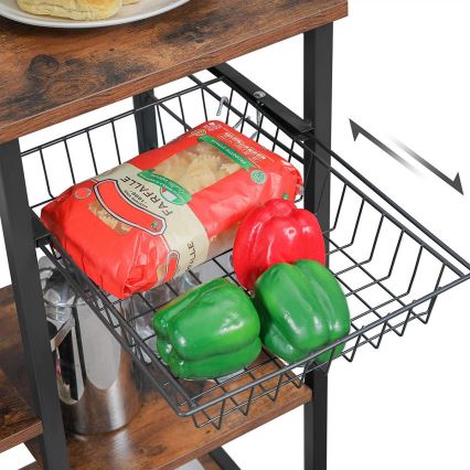 Scaffale per cucina MARGE marrone/nero