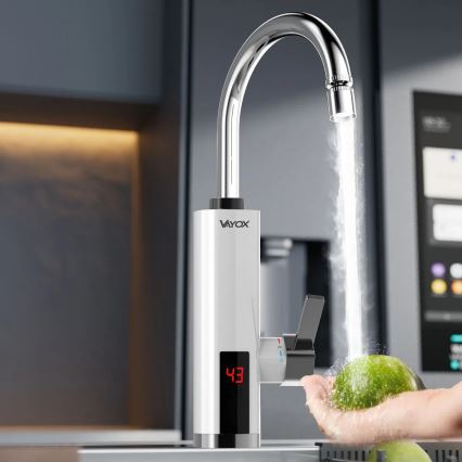 Scaldabagno istantaneo con LED display 3000W/230V IPX4 bianco