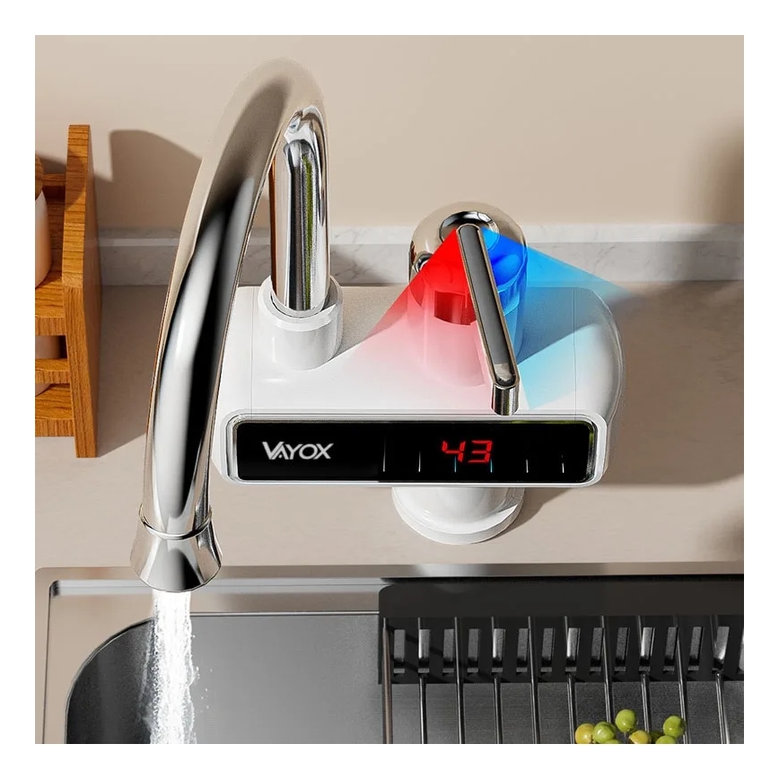 Scaldabagno istantaneo con LED display 3000W/230V IPX4 bianco
