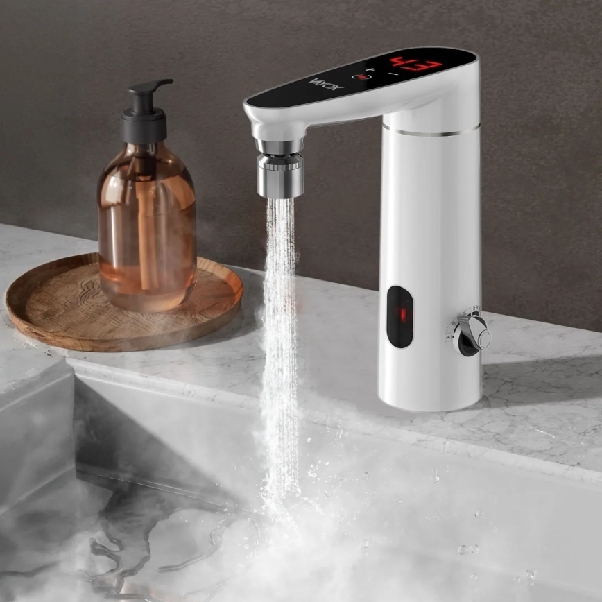 Scaldabagno istantaneo touch con sensore e LED display 3000W/230V IPX4 bianco