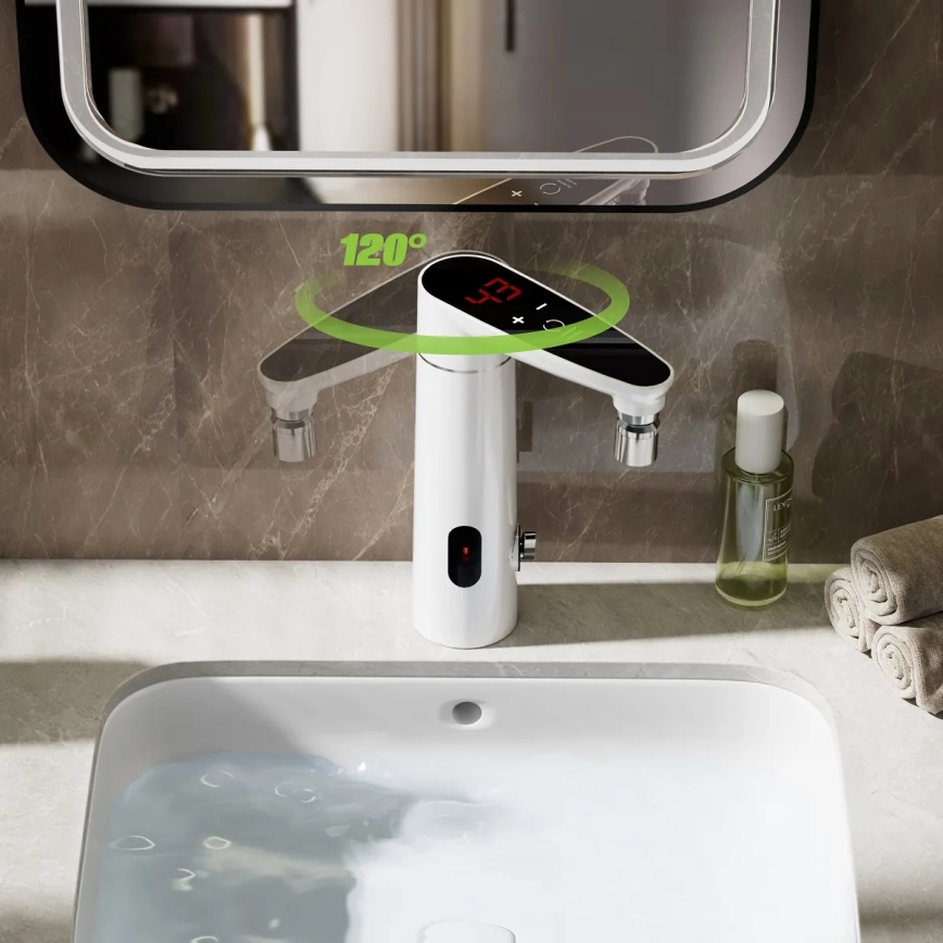 Scaldabagno istantaneo touch con sensore e LED display 3000W/230V IPX4 bianco