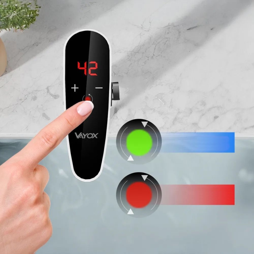 Scaldabagno istantaneo touch con sensore e LED display 3000W/230V IPX4 bianco