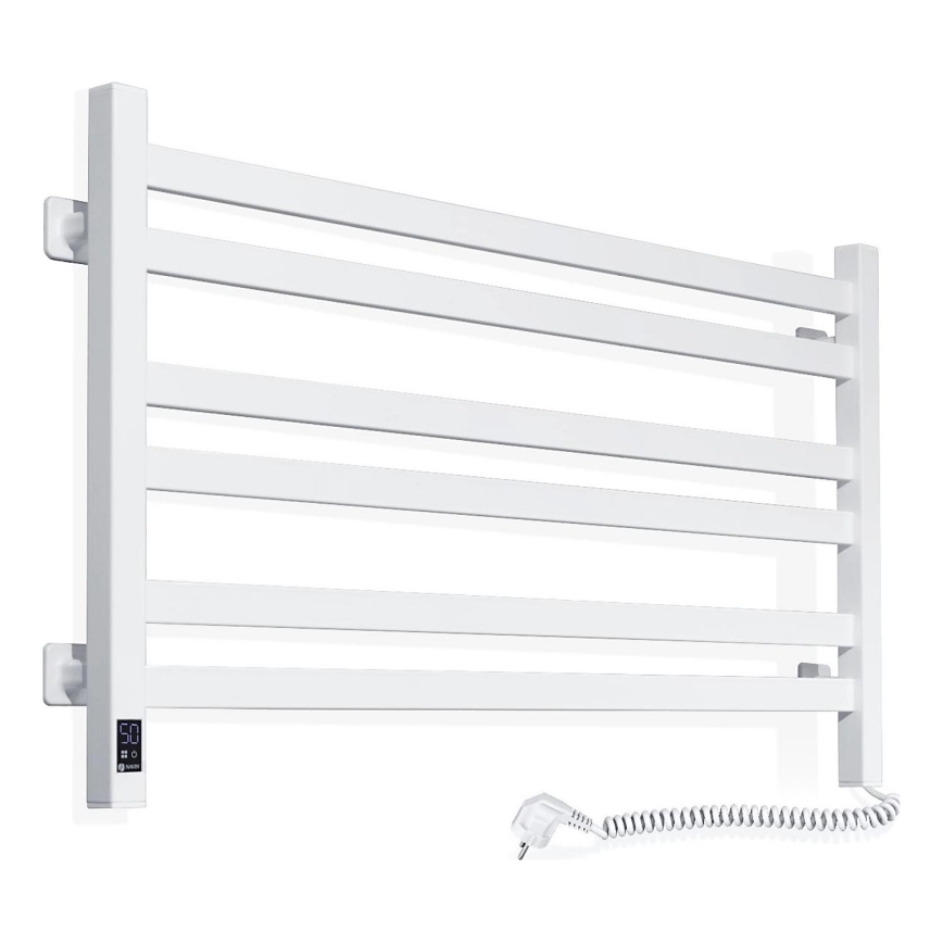Scaldasalviette da bagno AVANGARD con termostato, 316 W / 230 V, 50,6 cm, IP44, bianco, destro, profilo quadrato