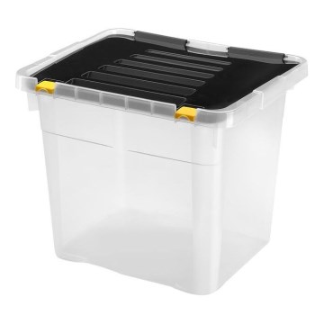 Scatola di stoccaggio 36 l nero/limpido
