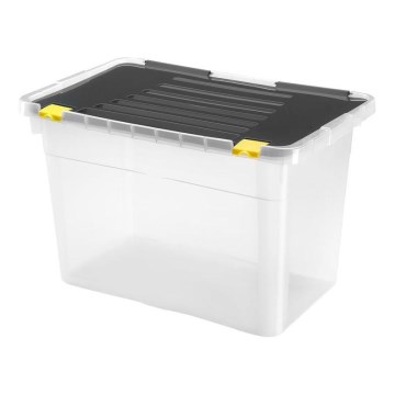 Scatola di stoccaggio 54 l nero/limpido
