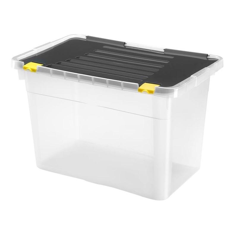 Scatola di stoccaggio 54 l nero/limpido