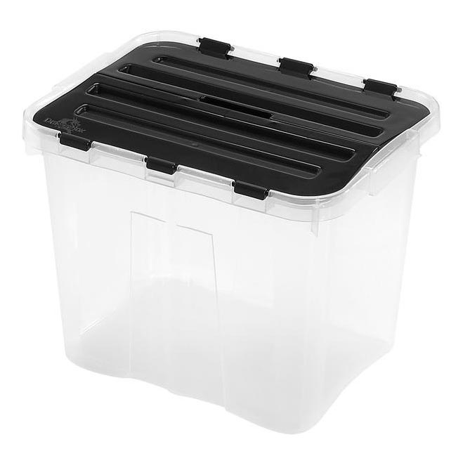 Scatola di stoccaggio DRAGON 10 l nero/limpido