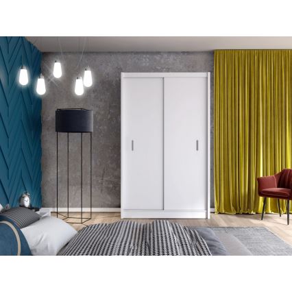 Kleiderschrank mit Schiebetüren SAPHIRA 150x215 cm Weiß