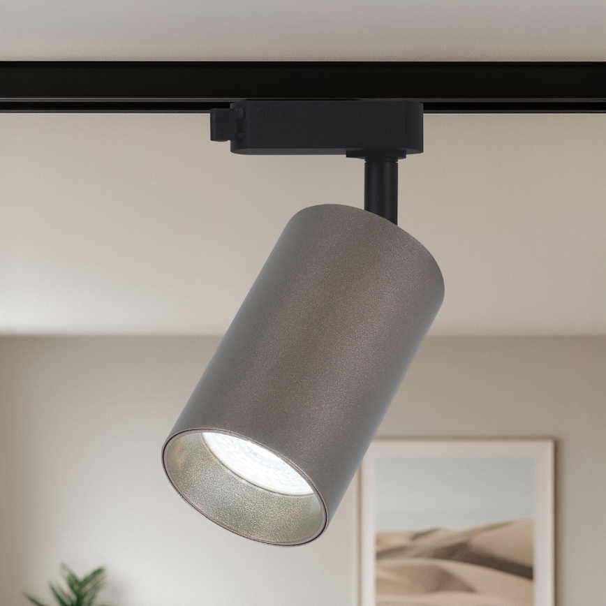 Schienenstrahler für 1-phasiges PIPE-Schienensystem, 1xGU10/10W/230V, Braun