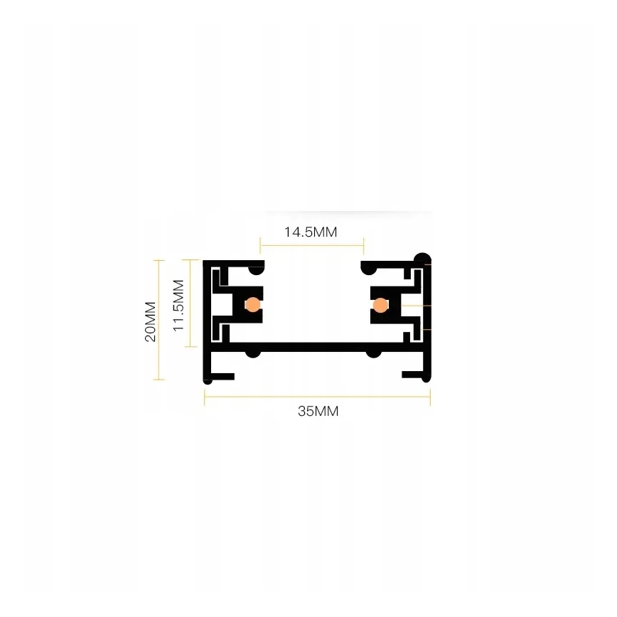 Schienenstrahler für 1-phasiges Stromschienensystem 1xGU10/10W/230V schwarz