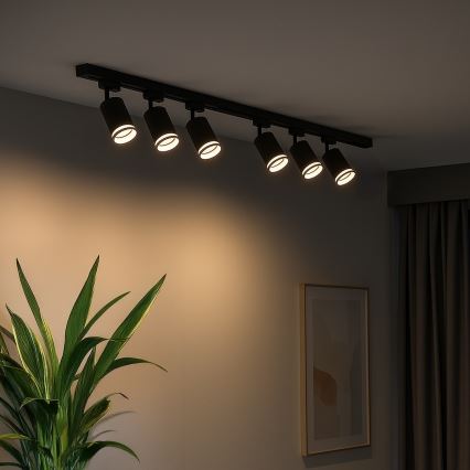 Schienenstrahler im Schienensystem PIPE 6xGU10/10W/230V schwarz