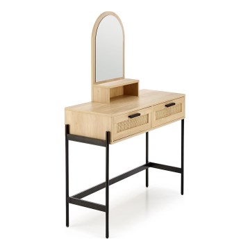 Schminktisch CARMEN 136x104 cm beige/schwarz