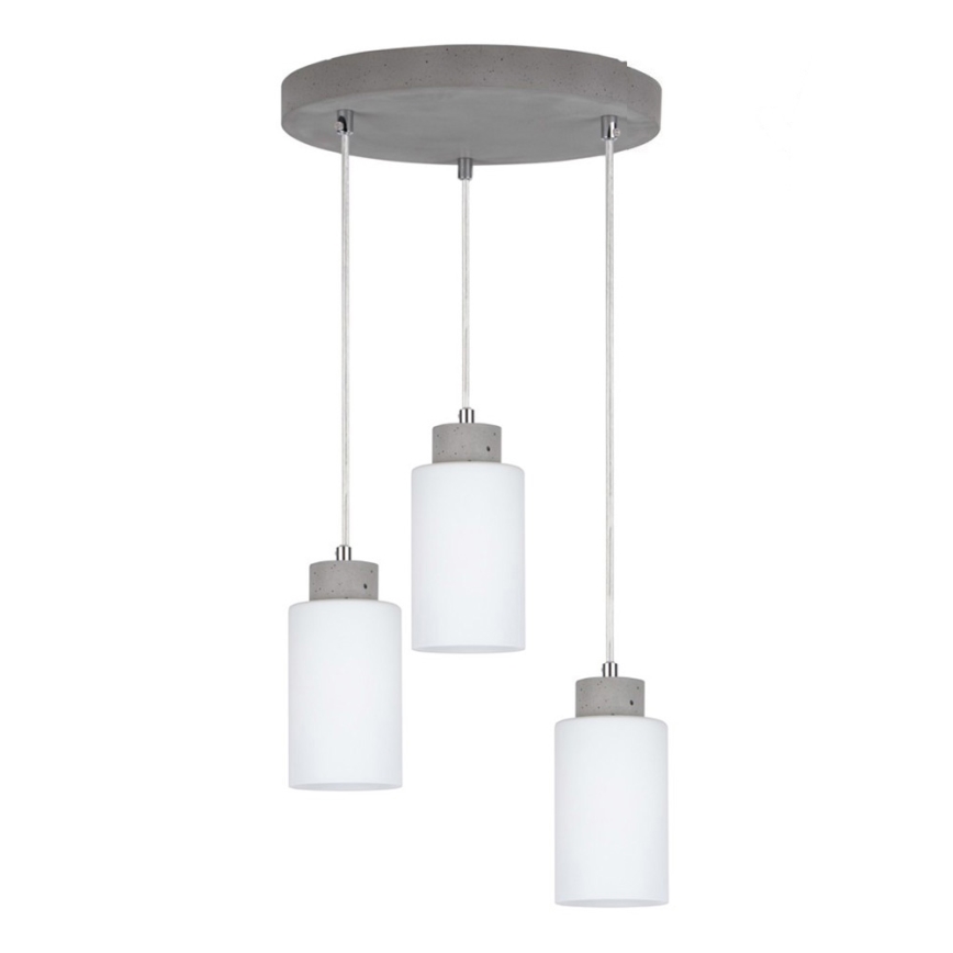 Schnur-Hängeleuchte KARLA 3xE27/60W/230V Beton – FSC-zertifiziert