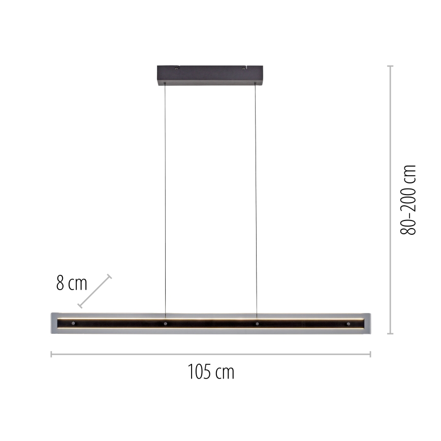 Schöner Wohnen 11316-18 - LED dimmbare Pendelleuchte an Kabel LENA LED/32W/230V schwarz
