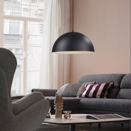 Schöner Wohnen 11728-18 - Suspension sur câble ALI 1xE27/25W/230V Ø 38 cm, noire