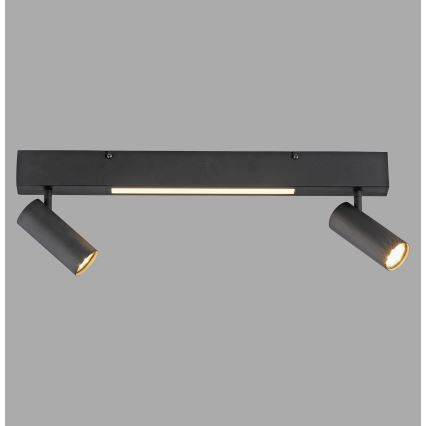 Schöner Wohnen 11793-18 - Faretto LED DANTE 2xGU10/10W/230V + LED/7,2W nero