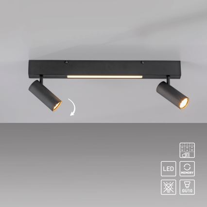 Schöner Wohnen 11793-18 - Spot LED DANTE 2xGU10/10W/230V + LED/7,2W noir