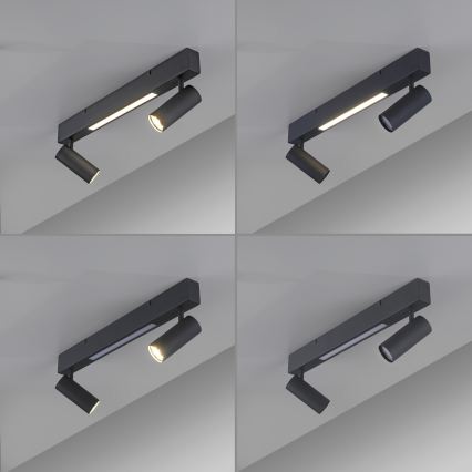 Schöner Wohnen 11793-18 - Spot LED DANTE 2xGU10/10W/230V + LED/7,2W noir