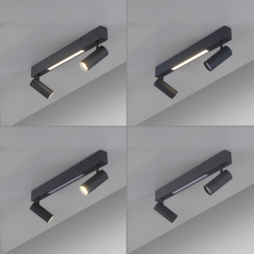 Schöner Wohnen 11793-18 - Spot LED DANTE 2xGU10/10W/230V + LED/7,2W noir