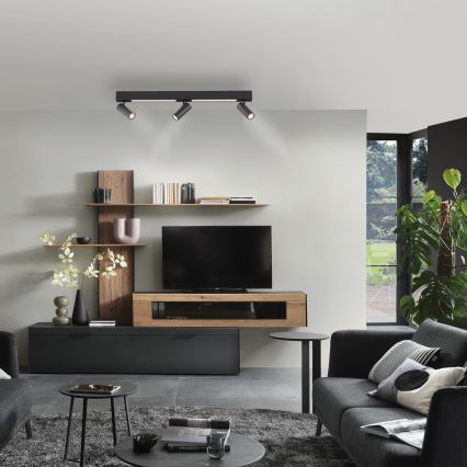 Schöner Wohnen 11794-18 - Faretto LED DANTE 3x GU10/10W/230V + LED/14,4W nero