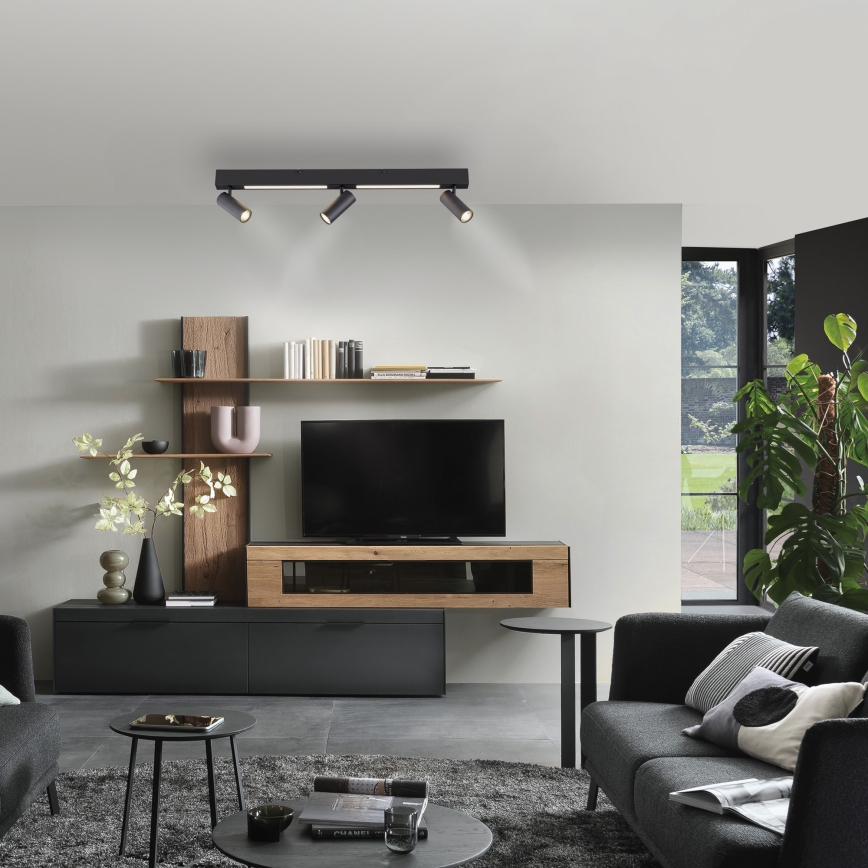 Schöner Wohnen 11794-18 - Faretto LED DANTE 3x GU10/10W/230V + LED/14,4W nero