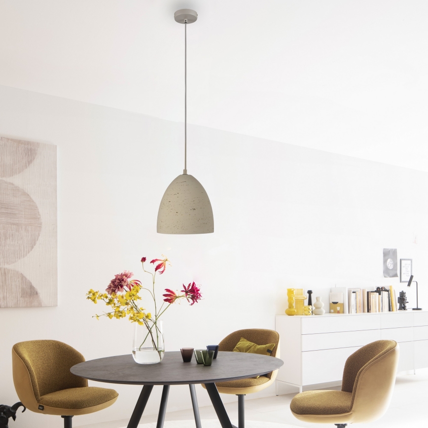 Schöner Wohnen 12540-42 - Suspension à câble TRAVENTA 1xE27/40W/230V Ø 21 cm béton