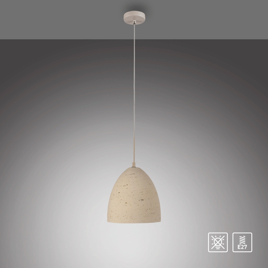 Schöner Wohnen 12540-42 - Suspension à câble TRAVENTA 1xE27/40W/230V Ø 21 cm béton