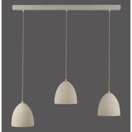 Schöner Wohnen 12541-42 - Lampada a sospensione su cavo TRAVENTA 3xE27/40W/230V in cemento