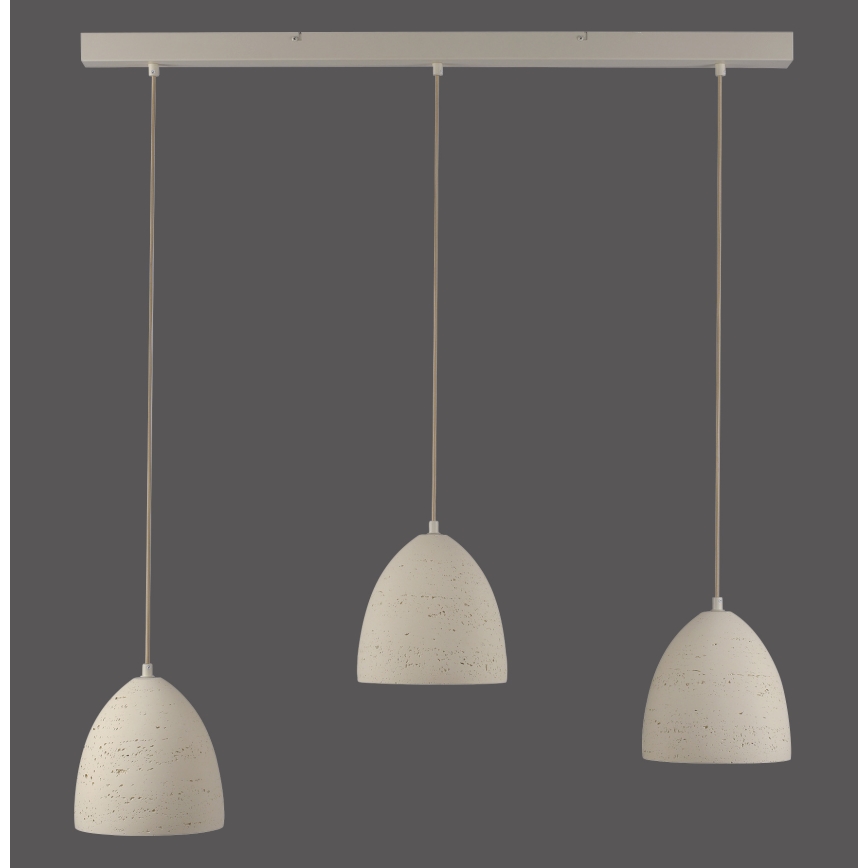 Schöner Wohnen 12541-42 - Lampada a sospensione su cavo TRAVENTA 3xE27/40W/230V in cemento