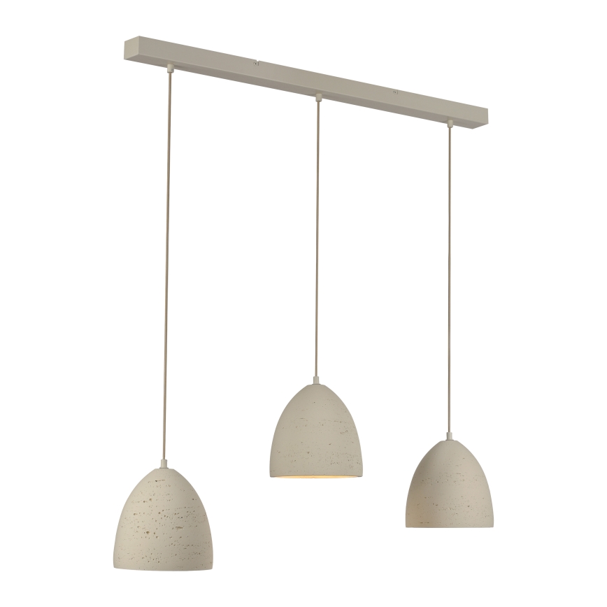 Schöner Wohnen 12541-42 - Lampada a sospensione su cavo TRAVENTA 3xE27/40W/230V in cemento