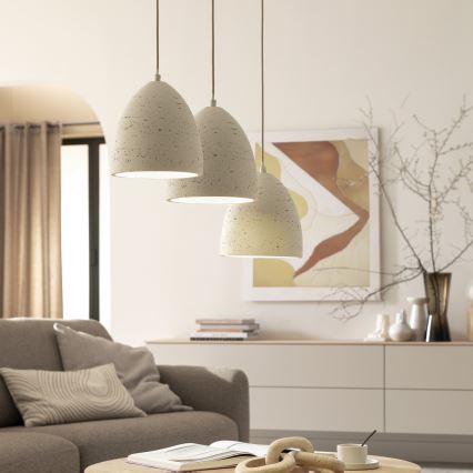 Schöner Wohnen 12541-42 - Pendelleuchte TRAVENTA, 3xE27/40W/230V, Beton