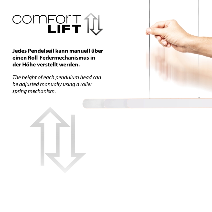Schöner Wohnen 12577-16 - LED dimmbare Pendelleuchte mit Seilaufhängung ADRIANA ROUND 2xLED/24W/230V 2700/3000/3500/4000/5000K 160 cm weiß