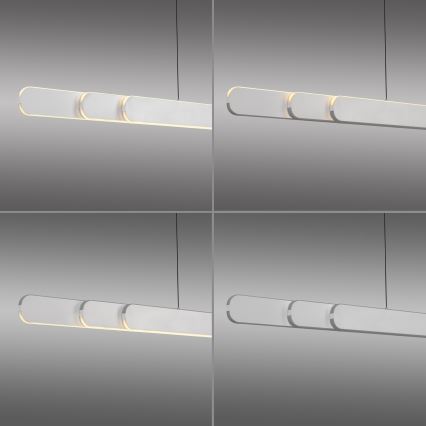 Schöner Wohnen 12577-16 - LED dimmbare Pendelleuchte mit Seilaufhängung ADRIANA ROUND 2xLED/24W/230V 2700/3000/3500/4000/5000K 160 cm weiß