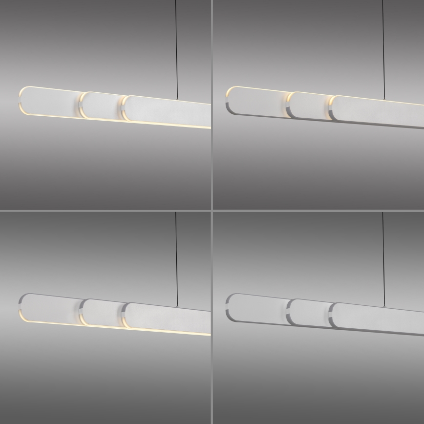 Schöner Wohnen 12577-16 - LED dimmbare Pendelleuchte mit Seilaufhängung ADRIANA ROUND 2xLED/24W/230V 2700/3000/3500/4000/5000K 160 cm weiß