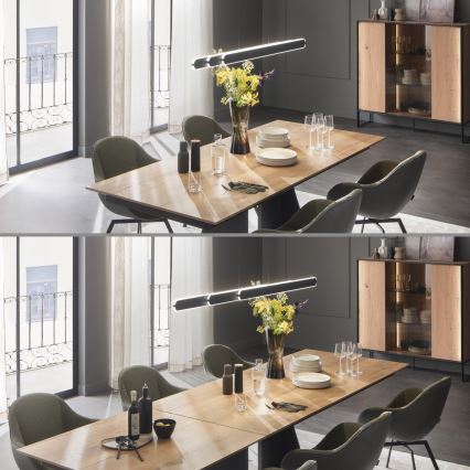 Schöner Wohnen 12577-18 - Lampadario a sospensione dimmerabile ADRIANA ROUND 2xLED/24W/230V 2700/3000/3500/4000/5000K nero