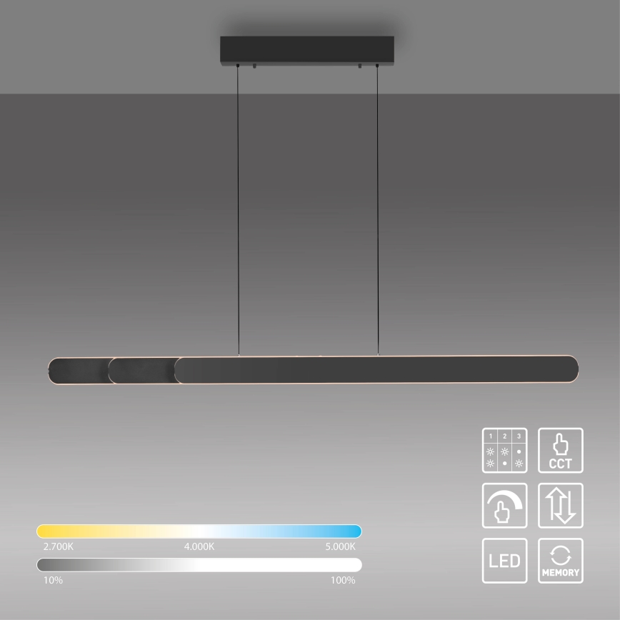 Schöner Wohnen 12577-18 - Lampadario a sospensione dimmerabile ADRIANA ROUND 2xLED/24W/230V 2700/3000/3500/4000/5000K nero