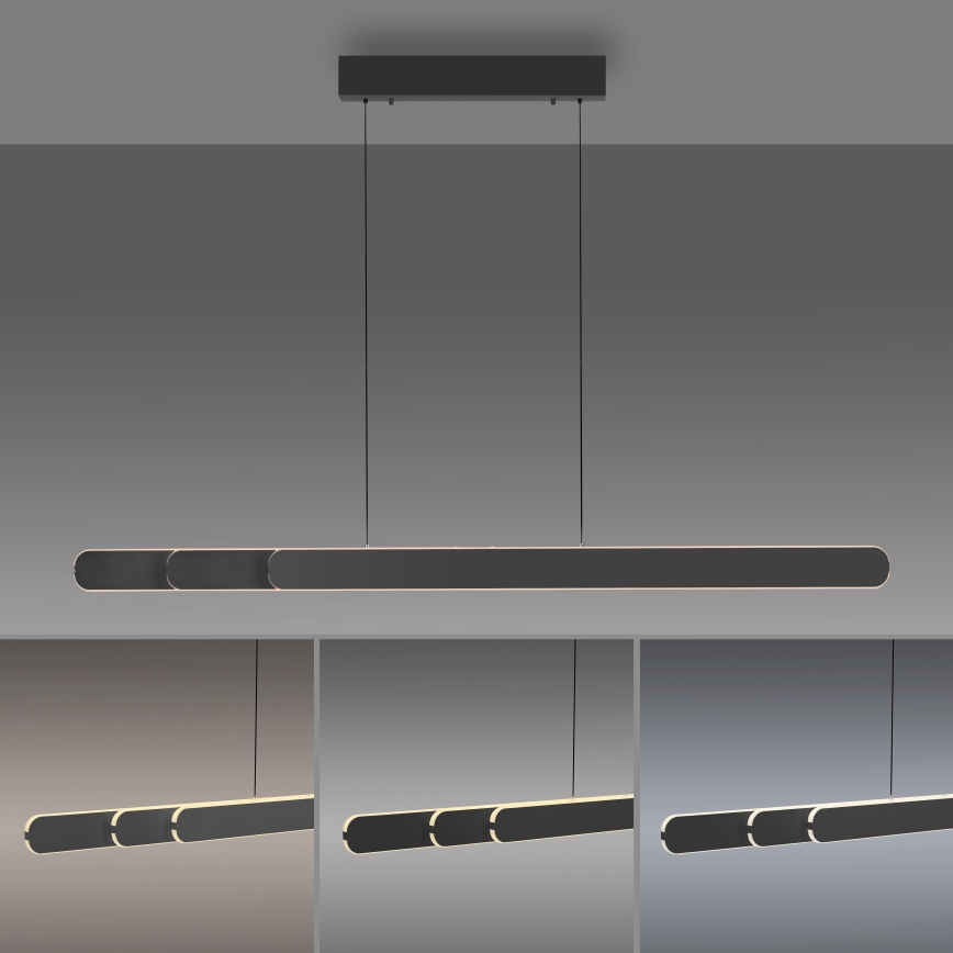Schöner Wohnen 12577-18 - Lampadario a sospensione dimmerabile ADRIANA ROUND 2xLED/24W/230V 2700/3000/3500/4000/5000K nero