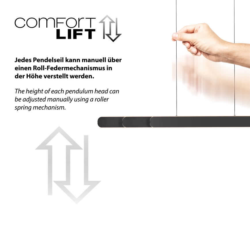 Schöner Wohnen 12577-18 - Lampadario a sospensione dimmerabile ADRIANA ROUND 2xLED/24W/230V 2700/3000/3500/4000/5000K nero