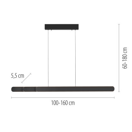 Schöner Wohnen 12577-18 - Lampadario a sospensione dimmerabile ADRIANA ROUND 2xLED/24W/230V 2700/3000/3500/4000/5000K nero