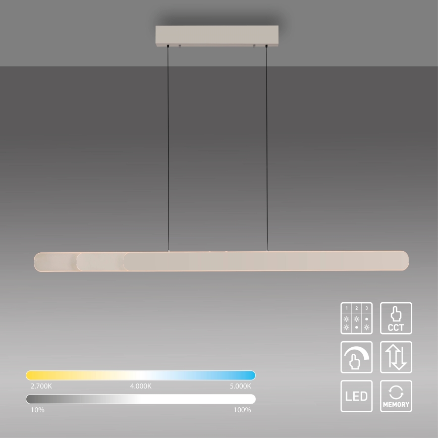 Schöner Wohnen 12577-39 - Sospensione dimmerabile su cavo ADRIANA ROUND 2xLED/24W/230V 2700/3000/3500/4000/5000K grigio
