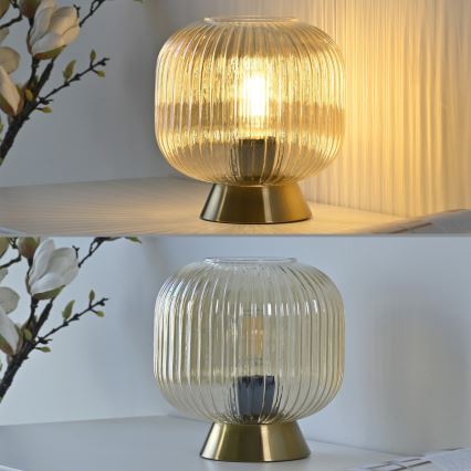 Schöner Wohnen 13573-27 - Lampada da tavolo NAMI 1xE27/25W/230V oro/beige/fumé