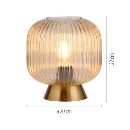 Schöner Wohnen 13573-27 - Tischleuchte NAMI 1xE27/25W/230V goldfarben/beige/rauchfarben