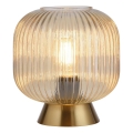 Schöner Wohnen 13573-27 - Tischleuchte NAMI 1xE27/25W/230V goldfarben/beige/rauchfarben
