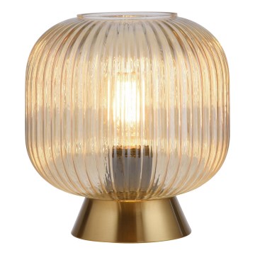 Schöner Wohnen 13573-27 - Tischleuchte NAMI 1xE27/25W/230V goldfarben/beige/rauchfarben