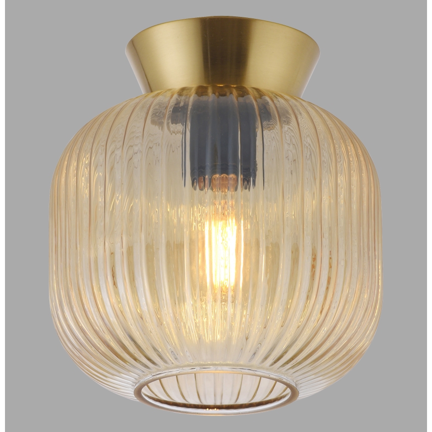 Schöner Wohnen 13574-27 - Deckenleuchte NAMI 1x E27/25W/230V, Ø 20 cm gold/beige/rauchfarben