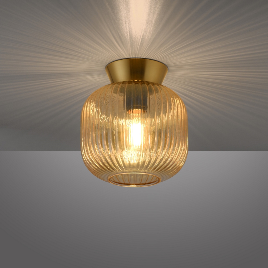 Schöner Wohnen 13574-27 - Plafonnier NAMI 1xE27/25W/230V Ø 20 cm doré/beige/fumé