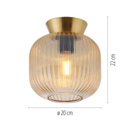 Schöner Wohnen 13574-27 - Plafonnier NAMI 1xE27/25W/230V Ø 20 cm doré/beige/fumé