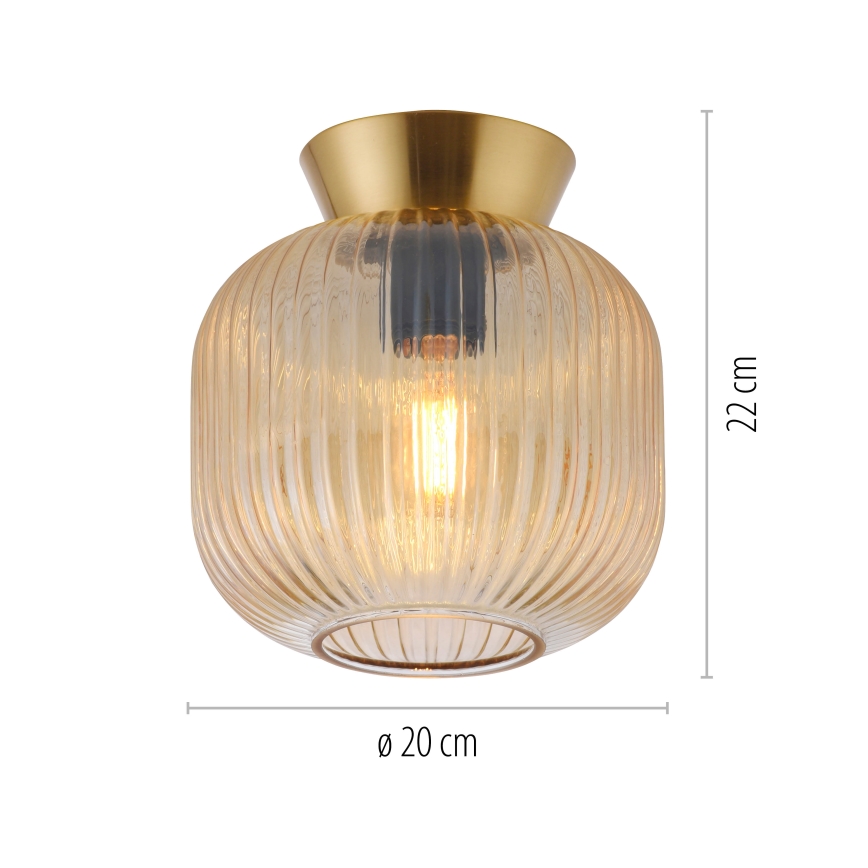 Schöner Wohnen 13574-27 - Plafonnier NAMI 1xE27/25W/230V Ø 20 cm doré/beige/fumé